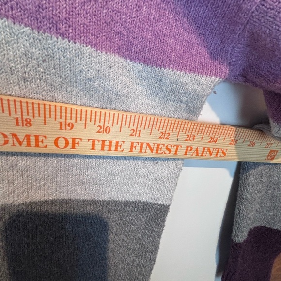 Time and Tru XXL Women’s Sweater – Purple Gray Colorblock Stripe Pullover - Picture 6 of 12